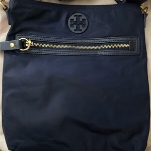 Tory Burch Blue Crossbody Interior with Gold Zipper